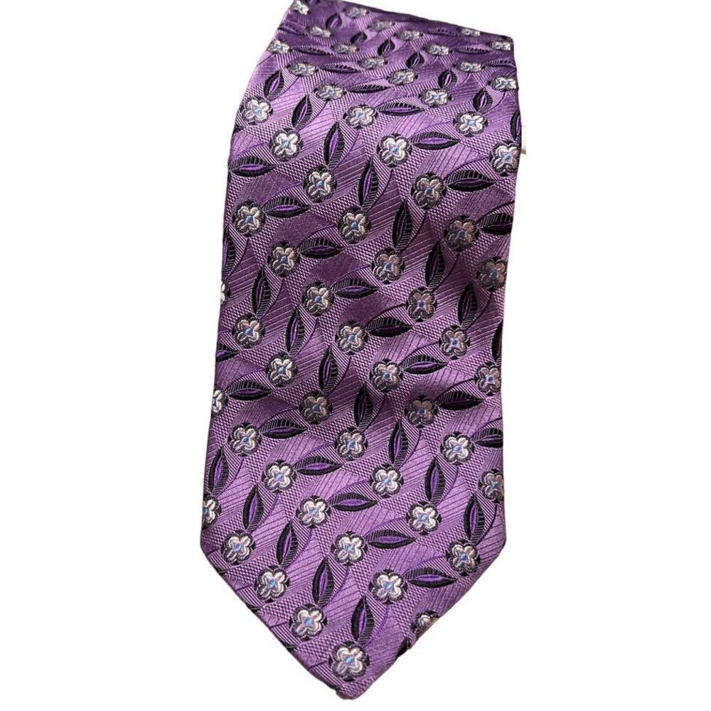 Robert Talbott Best of Class Hand Sewn Silk Tie USA Made Purple Lilac White Blue